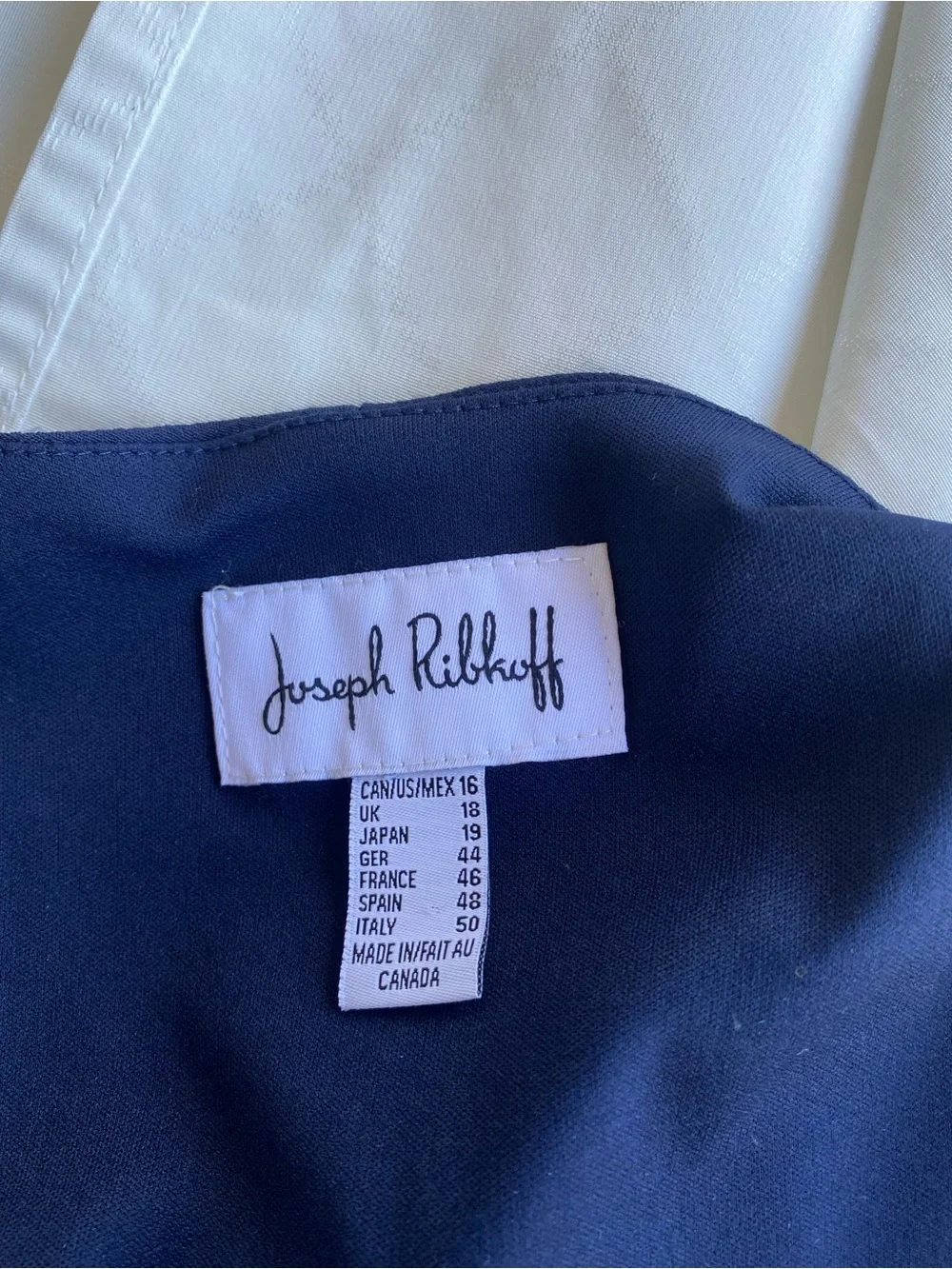 Joseph Ribkoff Navy Cocktail Dress Asymmetrical Hem Size 16 - Picture 8 of 11